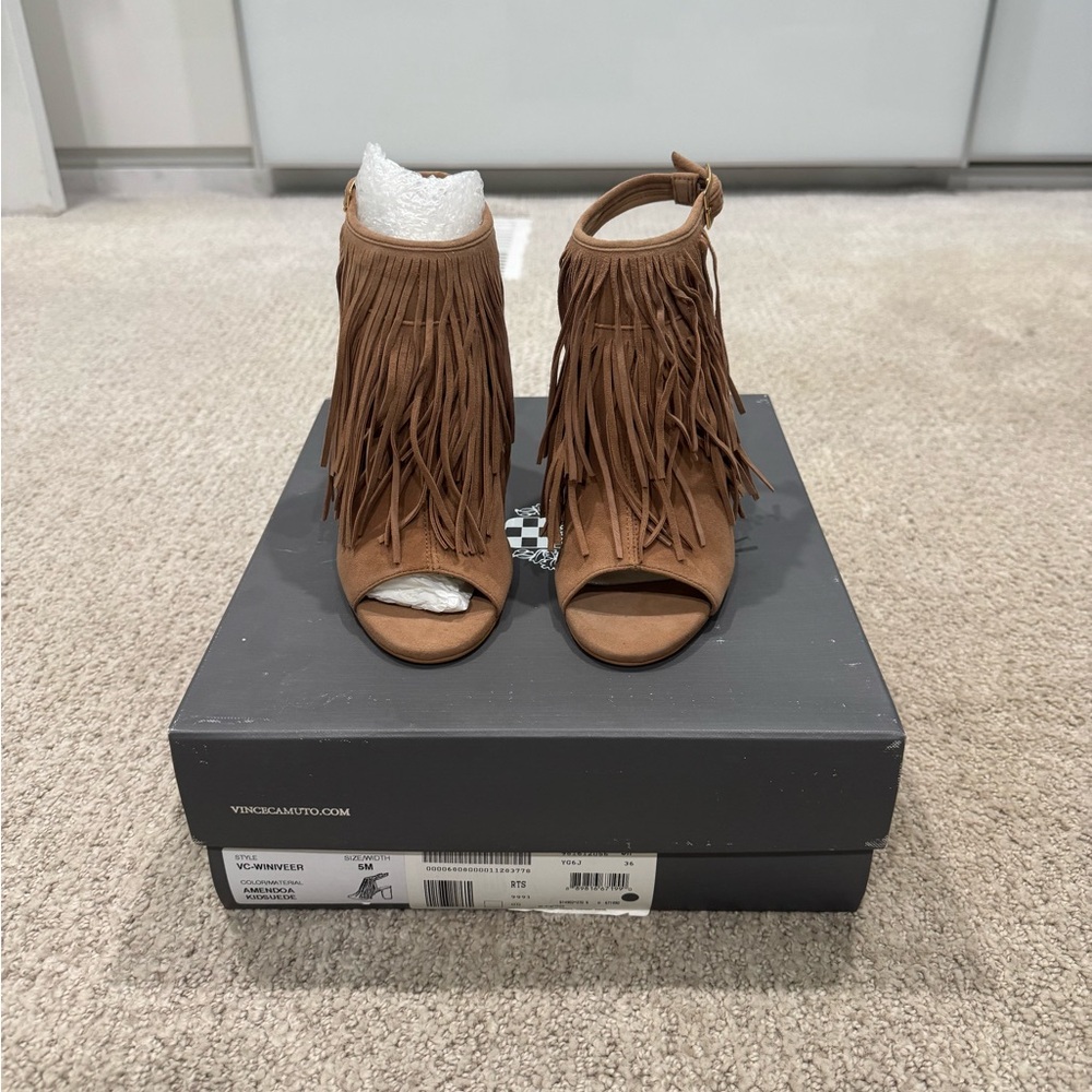 Vince Camuto Suede Tan Heels